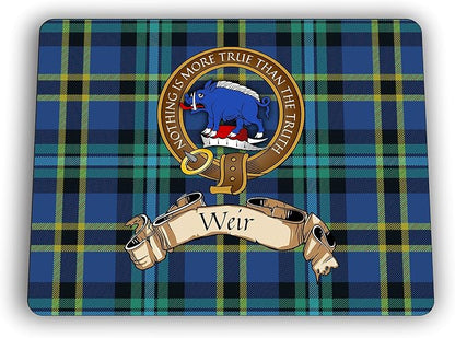 Weir Scottish Clan Tartan Crest Computer Mouse Pad