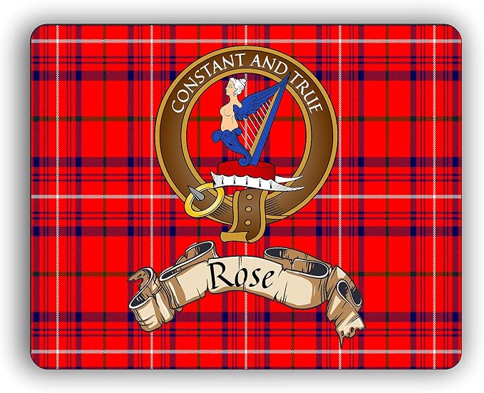 Scottish Clan Rose Tartan Crest Computer Mouse Pad