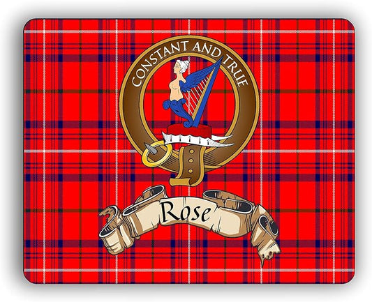 Scottish Clan Rose Tartan Crest Computer Mouse Pad
