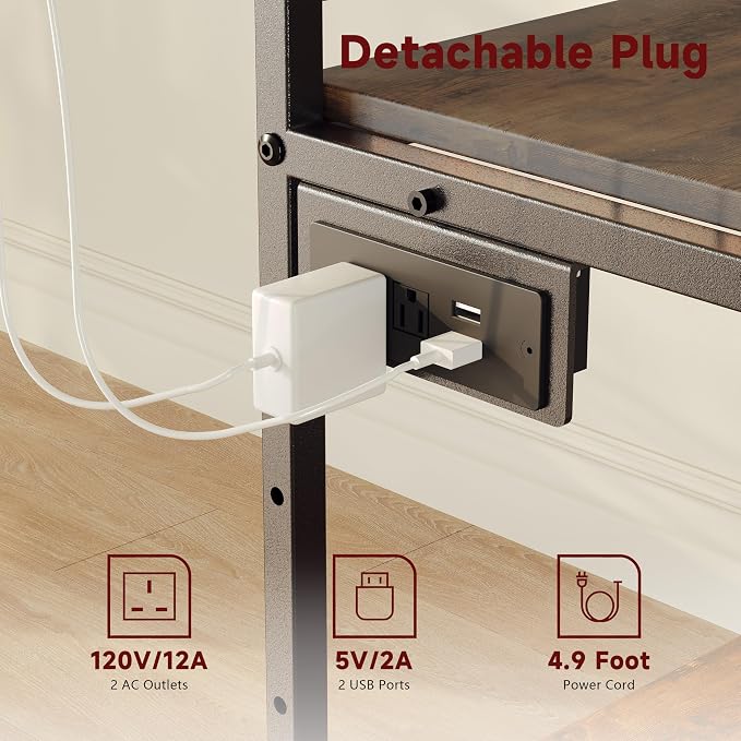 Heavy Duty 3D Printer Stand for Bambu Lab A1 Mini & FlashForge 5M | Reduces Printer Vibration, Supports 220 lbs, Adjustable Height, Built-in Power Hub, Mobile Tool Storage