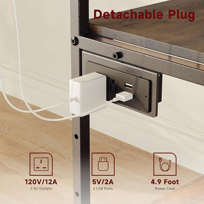 Heavy Duty 3D Printer Stand for Bambu Lab A1 Mini & FlashForge 5M | Reduces Printer Vibration, Supports 220 lbs, Adjustable Height, Built-in Power Hub, Mobile Tool Storage