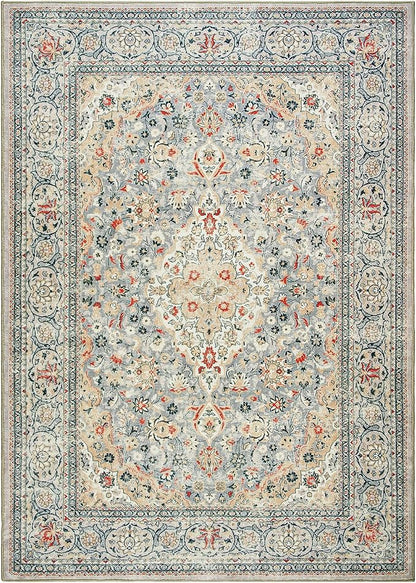 Goideal Washable Entry Rug 2x3, Beige Small Area Rugs Non Slip, Indoor Low Pile Carpet with Rubber Backing for Bathroom Kitchen Entryway Office
