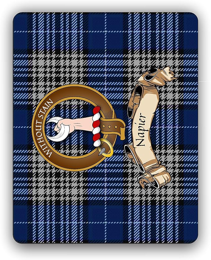 Napier Scottish Clan Tartan Crest Computer Mouse Pad