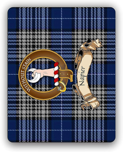 Napier Scottish Clan Tartan Crest Computer Mouse Pad
