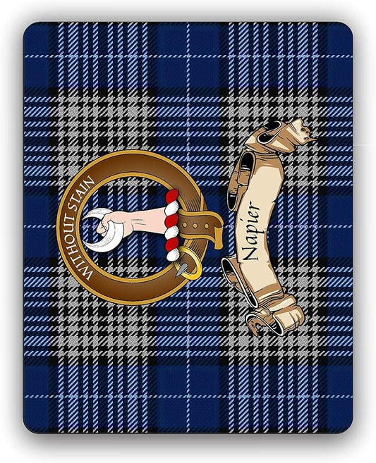 Napier Scottish Clan Tartan Crest Computer Mouse Pad