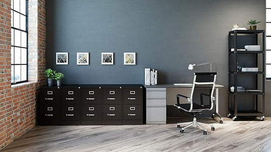 26.5 Inch Deep 2 Drawer, Letter Width, Metal Vertical File Cabinet for Home and Office, Black