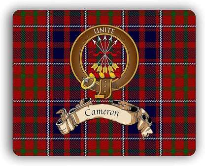 Cameron of Lochiel Scottish Clan Tartan Crest Computer Mouse Pad