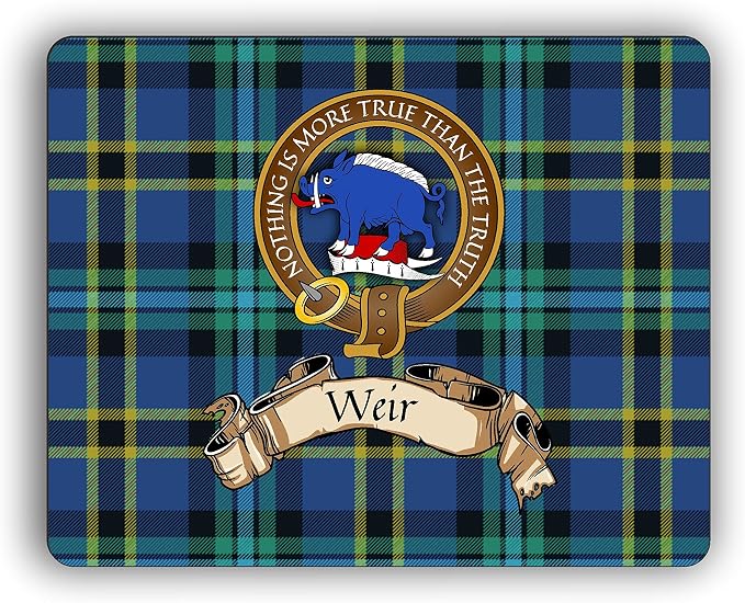 Weir Scottish Clan Tartan Crest Computer Mouse Pad