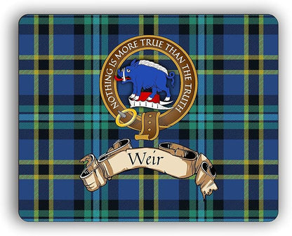 Weir Scottish Clan Tartan Crest Computer Mouse Pad