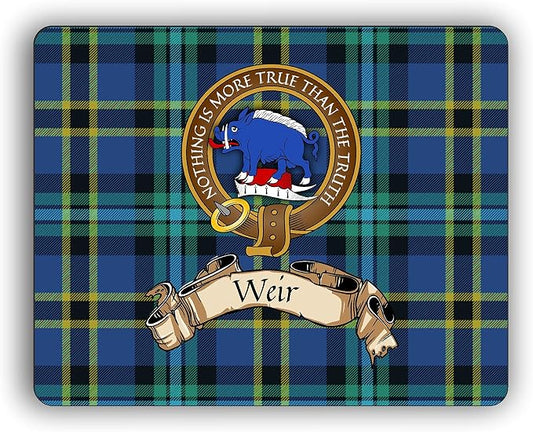 Weir Scottish Clan Tartan Crest Computer Mouse Pad