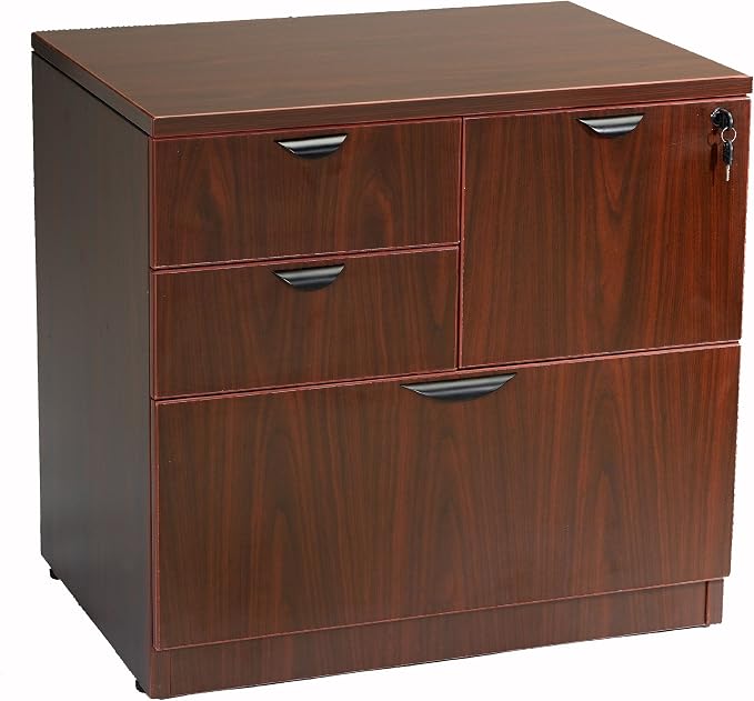 Boss Office Products N114-M Combo Lateral File in Mahogany