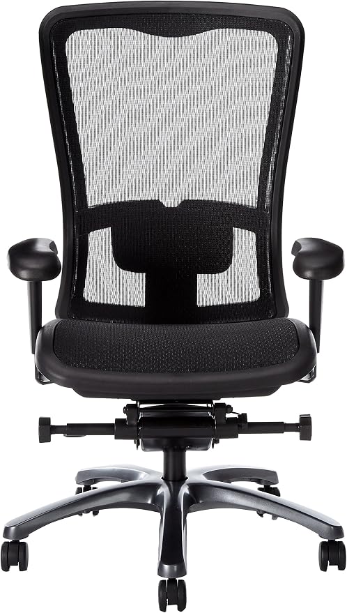 Office Star ProGrid High Back Breathable Back and Seat Manager's Office Chair with Adjustable Lumbar Support, Black