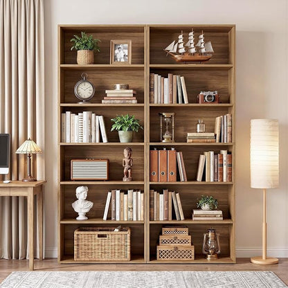 IRONCK Bookshelves and Bookcases Set of 2 Floor Standing 6 Tiers Display Storage Shelves 70 in Tall Bookcase Home Decor Furniture for Home Office, Living Room, Bed Room