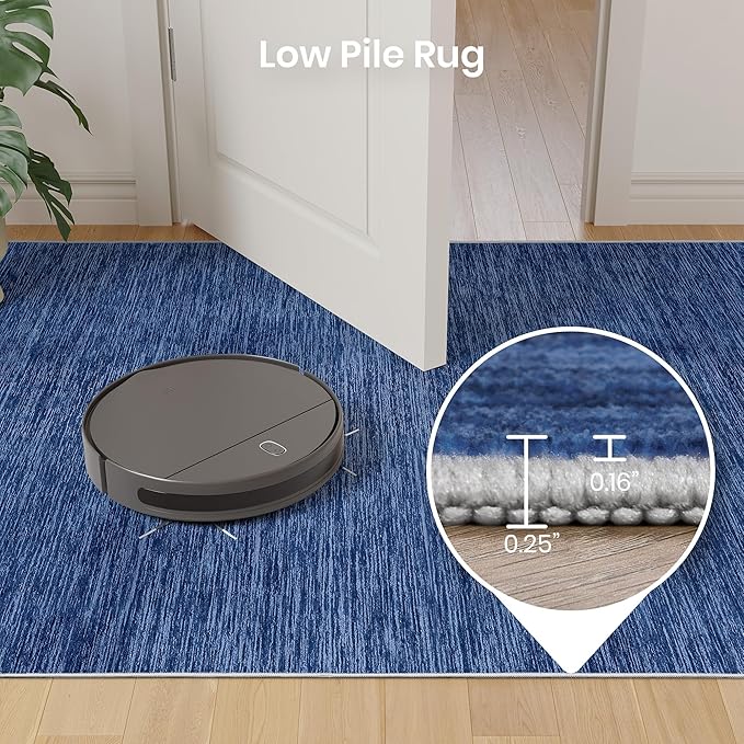 Valenrug Washable Rugs 9x12 - Non Slip 9x12 Area Rugs for Living Room, Stain Resistant Area Rugs for Bedroom, Foldable Machine Washable Area Rug(9'x12', Navy)