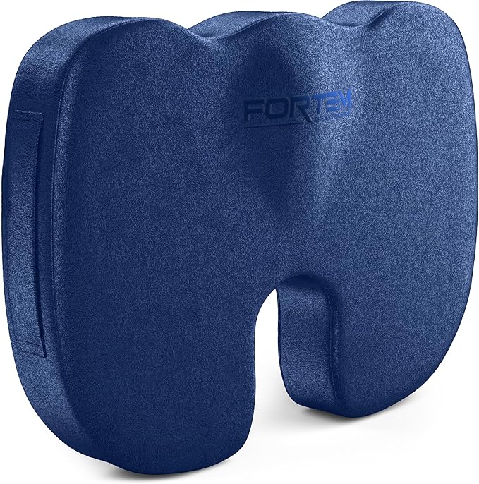 FORTEM Seat Cushion, Office Chair Cushion, Memory Foam Car Seat Cushions, Sciatica Coccyx Tailbone Pain Relief, Chair Cushions for Back Support, Sitting Pad for Gaming, Washable Cover, Non Slip, XL