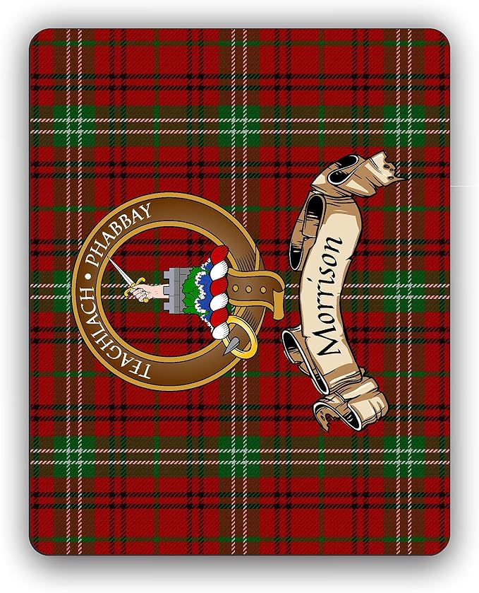 Morrison Scottish Clan Tartan Crest Computer Mouse Pad