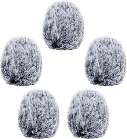 Cubilux Furry Windscreen for Game Headset, Muff Windshield Windjammer Deadcat,Wind Muff & Dead Cat for Headset, 5-Pack