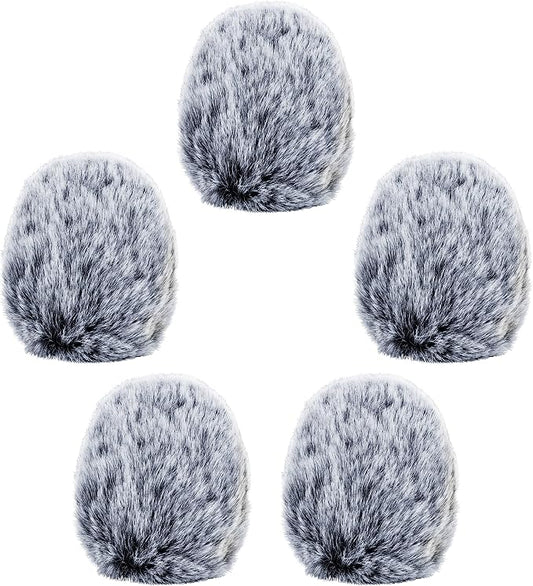 Cubilux Furry Windscreen for Game Headset, Muff Windshield Windjammer Deadcat,Wind Muff & Dead Cat for Headset, 5-Pack