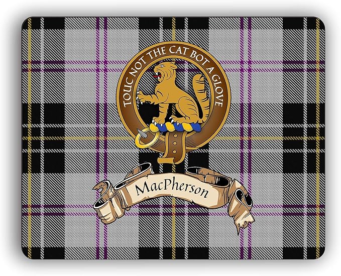 Macpherson Scottish Clan Dress Tartan Crest Computer Mouse Pad