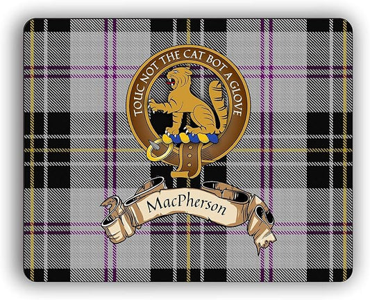 Macpherson Scottish Clan Dress Tartan Crest Computer Mouse Pad