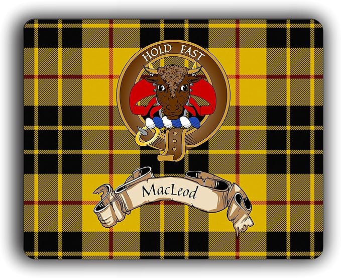 MacLeod Scottish Clan Dress Tartan Crest Computer Mouse Pad