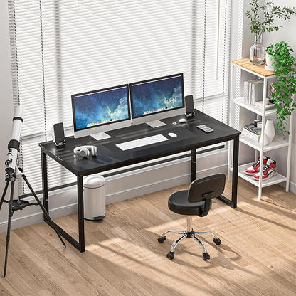 ZenStyle Computer Desk 55" Large Office Desk Computer Table Laptop PC Simple Study Writing Desk for Home Office, Black