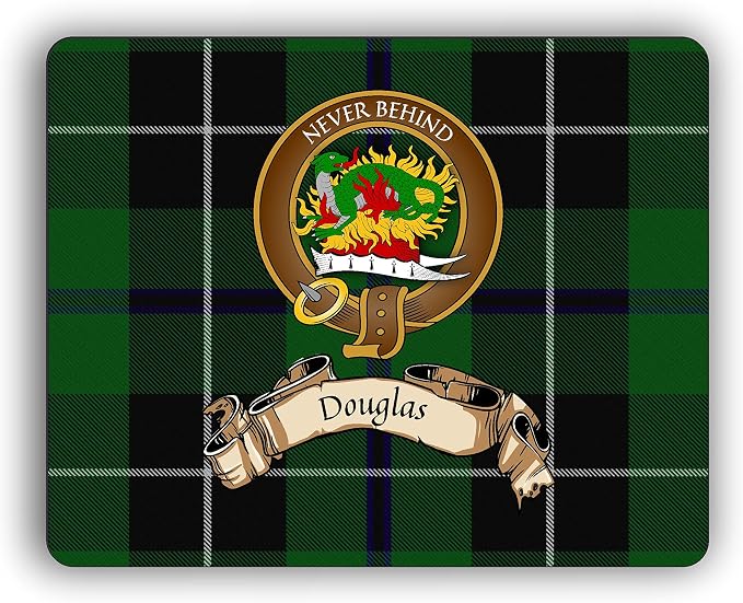 Scottish Clan Douglas Tartan Crest Computer Mouse Pad