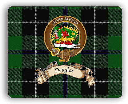 Scottish Clan Douglas Tartan Crest Computer Mouse Pad