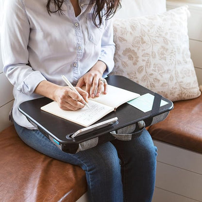 LAPGEAR Designer Lap Desk 2-Pack with Storage Basket, Phone Slot & Device Ledge – Buffalo Check – Fits Laptops up to 15.6" – Style No. 70428