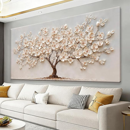 Canvas Art Wall Decor Botanical Wall Art Pictures For Living Room Tree Of Life Wall Art Canvas Wall Art Decor Artwork for Walls Abstract Flower Wall Art Home Kitchen Office Wall Decoration 24" X 48"