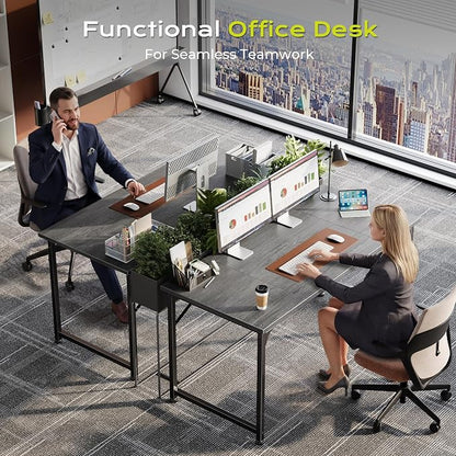 PRAISUN 47 Inch Computer Desk, Home Office Desk with Spacious Desktop, Modern Gaming Desk, Writing Study Table for Bedroom, Small Spaces, Work from Home Desk with Metal Frame, Grey