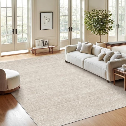 Valenrug Washable Rugs 5x8 - Stain Resistant 5x8 Area Rugs for Living Room, Non Slip Backing Printed Rugs for Bedroom, Folable Machine Washable Area Rug (5'x8', Beige)