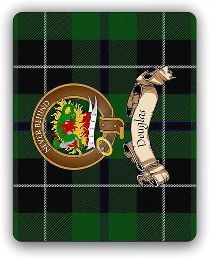 Scottish Clan Douglas Tartan Crest Computer Mouse Pad