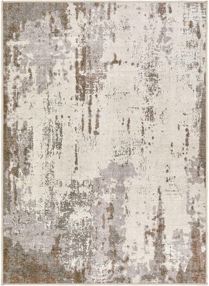 UERMEI 4x6 Area Rug Living Room Rugs - Washable Neutral Modern Abstract Soft Thin Rug Indoor Floor No Slip Rug Carpet for Bedroom Under Dining Table Home Office Decor - Brown/Grey/Beige