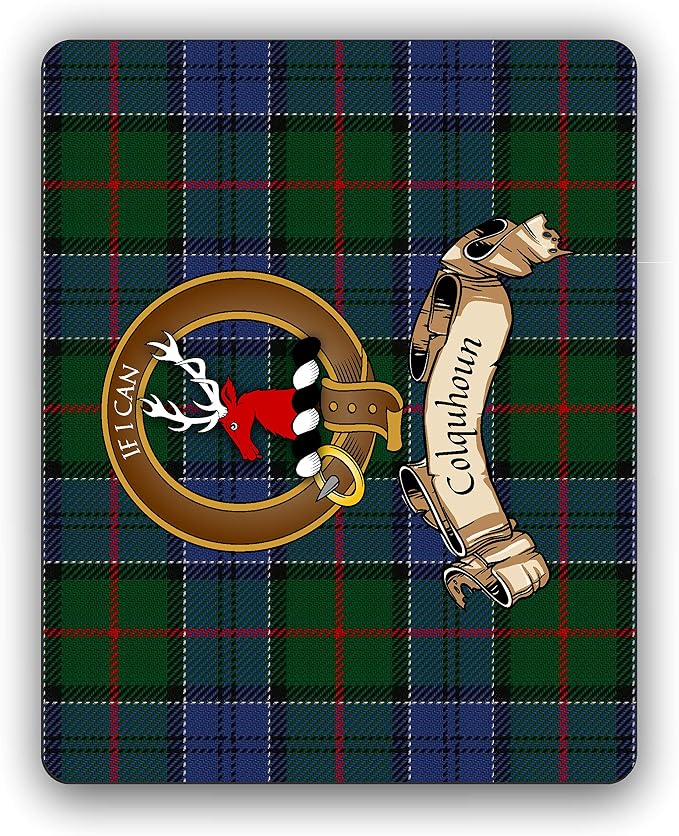 Scottish Clan Colquhoun Tartan Crest Computer Mouse Pad