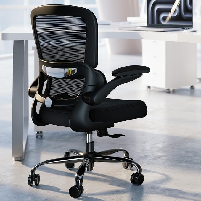 TRALT Office Chair - Ergonomic Desk Chair with Adjustable Lumbar Support, Mesh Computer Chair, Executive Chairs for Home Office Comfortable Lumbar Support Black Pack of 6