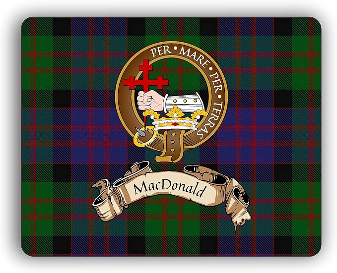 Macdonald Scottish Clan Tartan Crest Computer Mouse Pad