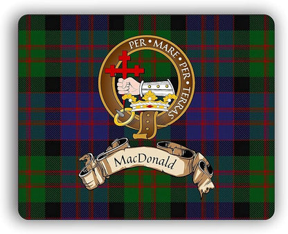 Macdonald Scottish Clan Tartan Crest Computer Mouse Pad