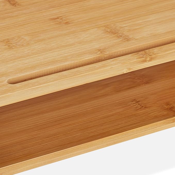 Relaxdays Bamboo Monitor Stand, Natural, 16 x 57.5 x 25 cm