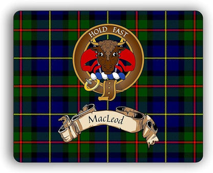 Scottish Clan MacLeod Hunting Tartan Crest Computer Mouse Pad