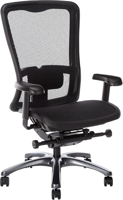 Office Star ProGrid High Back Breathable Back and Seat Manager's Office Chair with Adjustable Lumbar Support, Black