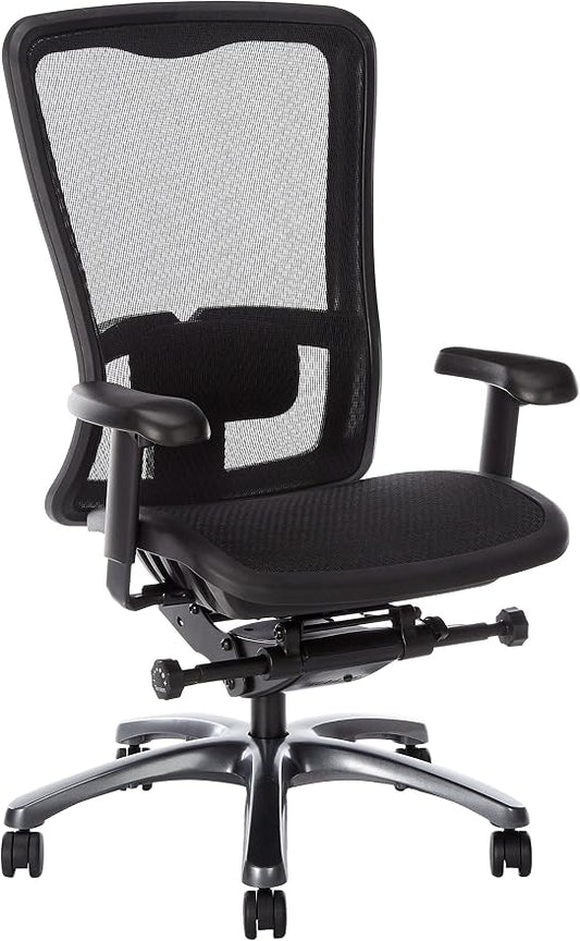 Office Star ProGrid High Back Breathable Back and Seat Manager's Office Chair with Adjustable Lumbar Support, Black