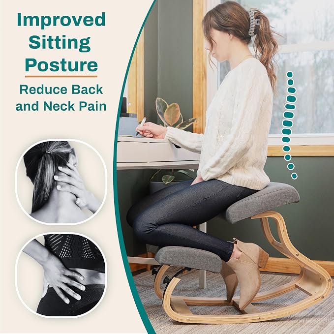 NYPOT Kneeling Chair with Adjustable Seats Knee Chair for Posture Correction, Rocking Stool for Desk