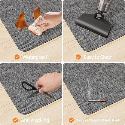 Office Chair Mat, 46" x 72" Computer Chair Mat for Hardwood Floor, Non-Curve Anti Slip Hard Floor Protector for Rolling Chair, PVC Mat Desk Rug for Home Office