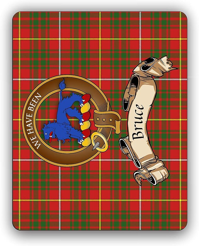 Scottish Clan Bruce Tartan Crest Computer Mouse Pad