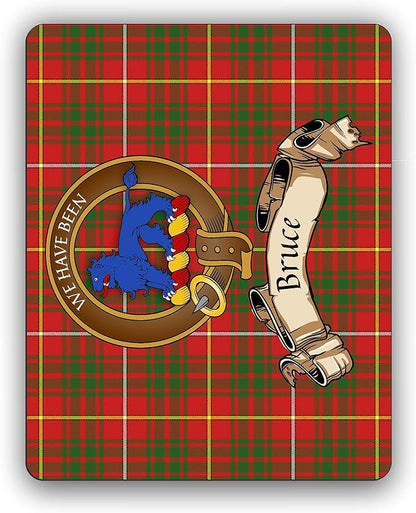 Scottish Clan Bruce Tartan Crest Computer Mouse Pad