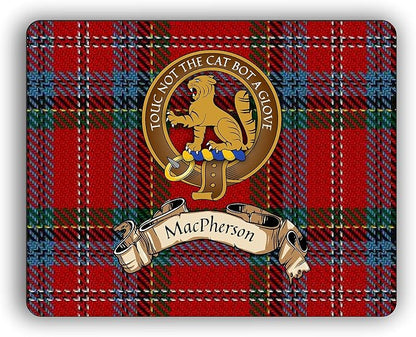 Macpherson Scottish Clan Tartan Crest Computer Mouse Pad