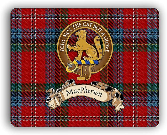 Macpherson Scottish Clan Tartan Crest Computer Mouse Pad
