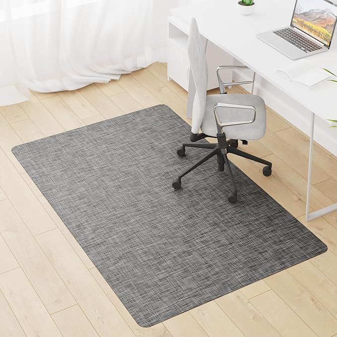 Office Chair Mat, 46" x 72" Computer Chair Mat for Hardwood Floor, Non-Curve Anti Slip Hard Floor Protector for Rolling Chair, PVC Mat Desk Rug for Home Office
