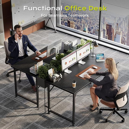 PRAISUN 47 Inch Computer Desk, Home Office Desk with Spacious Desktop, Modern Gaming Desk, Writing Study Table for Bedroom, Small Spaces, Work from Home Desk with Metal Frame, Black